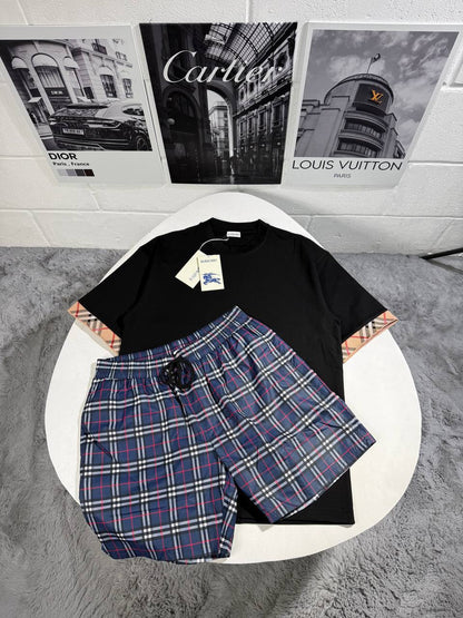 Burberry Check Co-ord Luxury T-Shirt & Shorts Set UK Reps AAA Quality