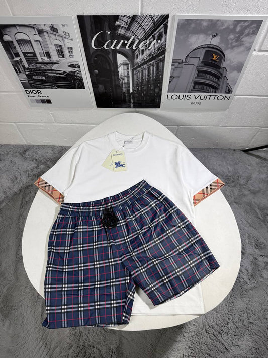 Burberry Check Co-ord Luxury T-Shirt & Shorts Set UK Reps AAA Quality