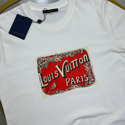 Louis Vuitton 24SS Logo Print Cotton T-Shirt UK Reps AAA Quality