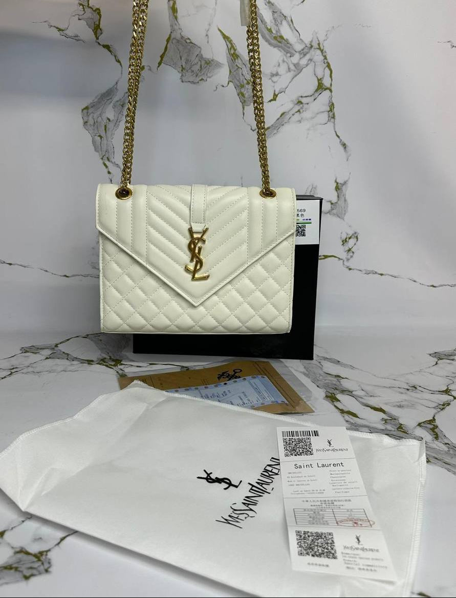 Saint Laurent Medium Classic Womens Bag White UK Reps AAA Quality
