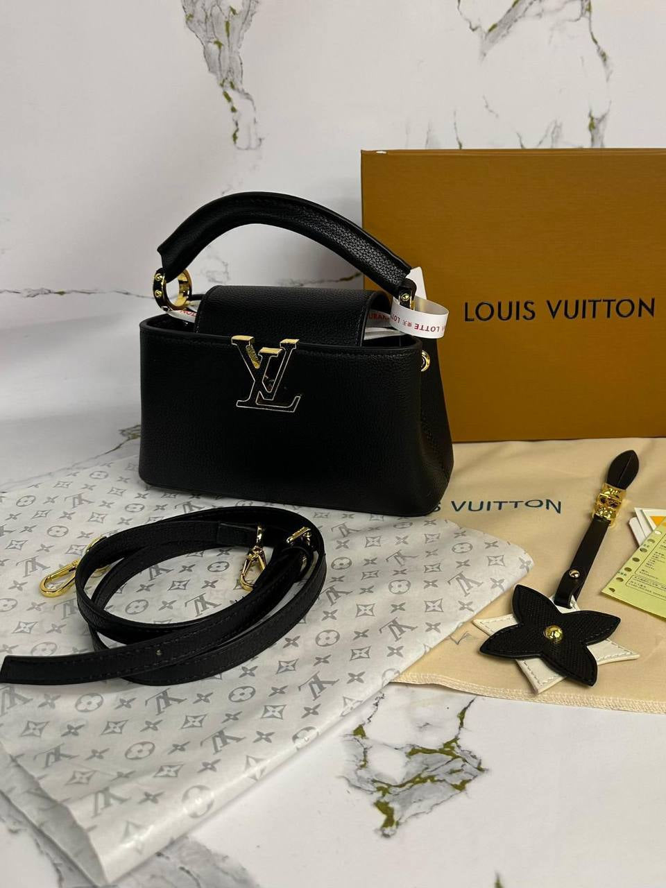 Louis Vuitton Taurillon Leather Women Bags Black UK Reps AAA Quality
