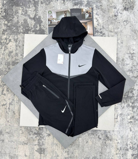 Nike Windrunner Black/Grey Tracksuits Mens UK Reps AAA Quality