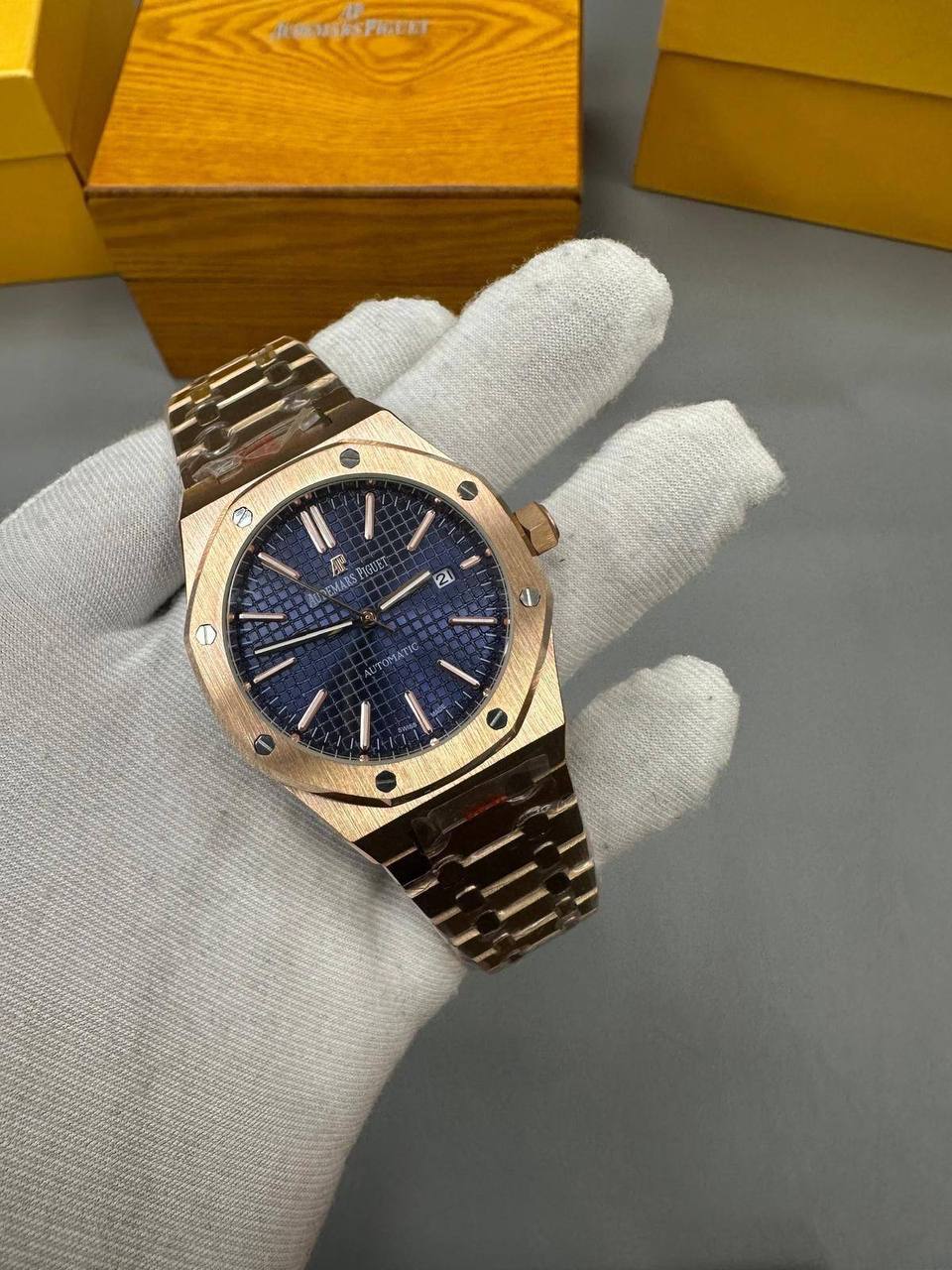Audemars Piguet Royal Oak Rose Gold Blue Dial Men Watch UK Reps AAA Quality