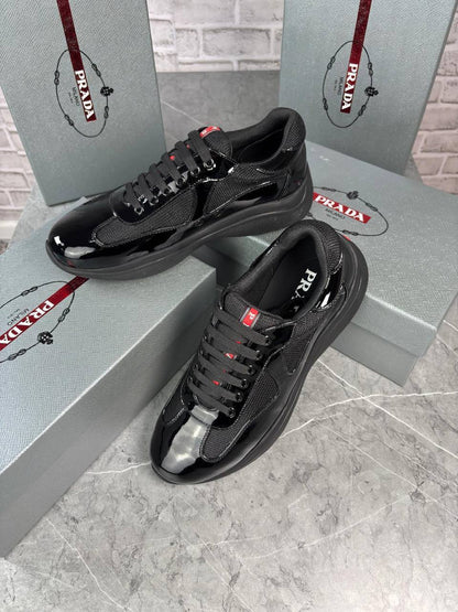 Prada America's Cup Patent Leather Mens Trainers in Multiple Colors UK Reps AAA Quality