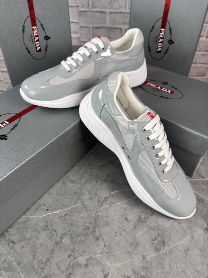 Prada America's Cup Patent Leather Mens Trainers in Multiple Colors UK Reps AAA Quality