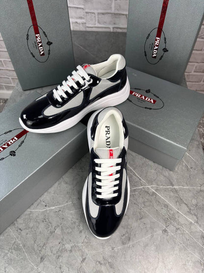 Prada America's Cup Patent Leather Mens Trainers in Multiple Colors UK Reps AAA Quality